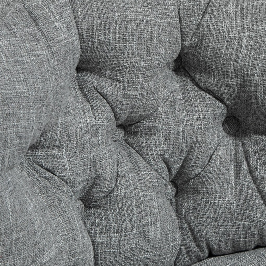 HOMCOM Fotel biurowy bez podłokietników, wygodne krzesło biurowe z tapicerowanym siedziskiem i regulowaną wysokością, Szary