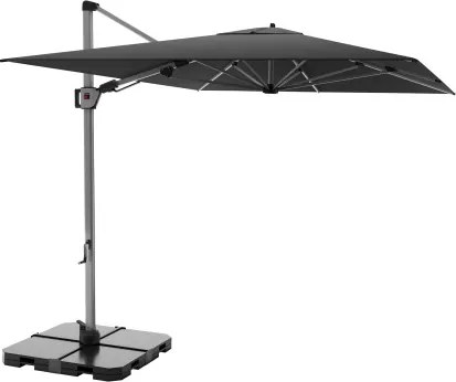 HYPERION 330 x 240 cm – luksusowy, huśtawkowy parasol ogrodowy z bocznym drążkiem : Kolor parasola - Ciemnoszary