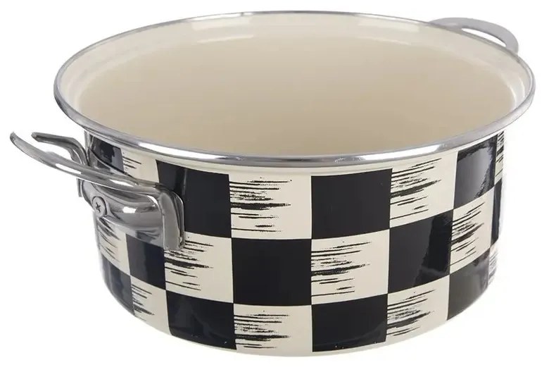 Orion Emaliowany rondel Szachownica Lem, 3 l,średnica 22 cm