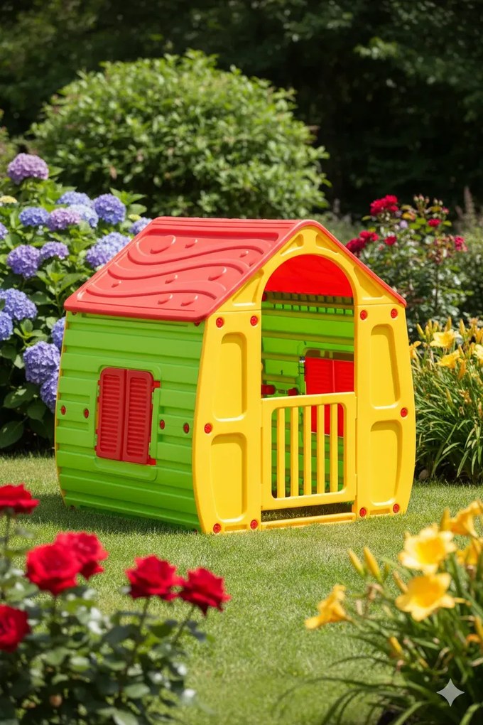 Kolorowy domek ogrodowy z drzwiczkami L2-R50