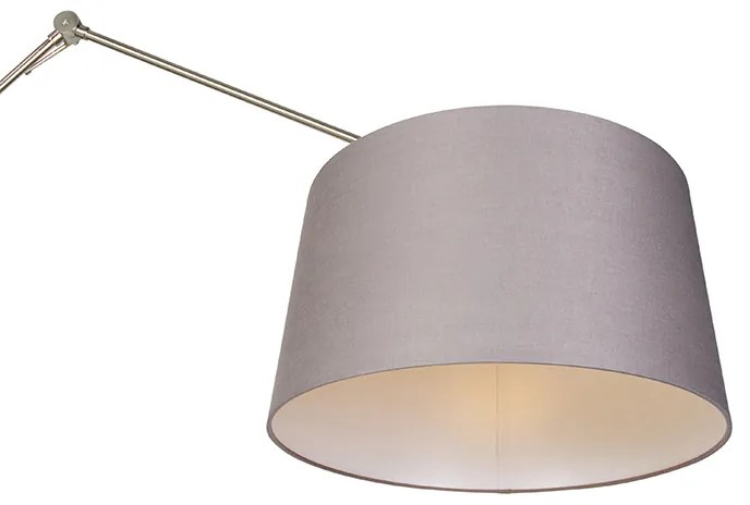 Nowoczesna lampa podłogowa stalowa zkloszem ciemnoszarym 45 cm - Editor Nowoczesny Oswietlenie wewnetrzne