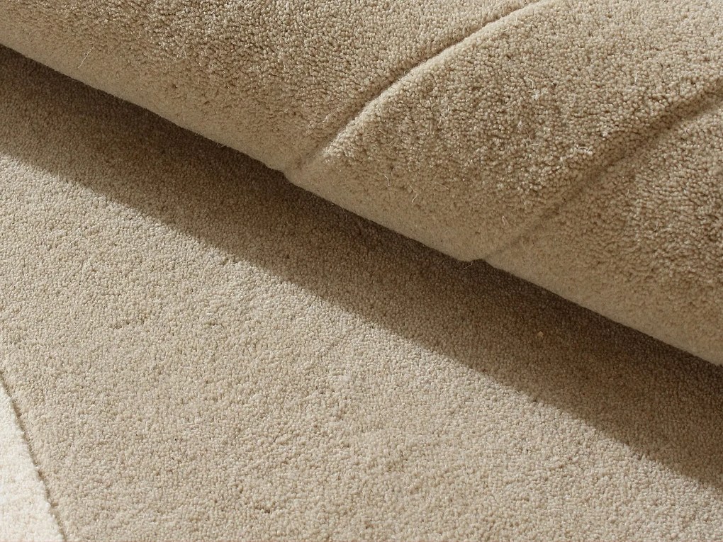 Dywan tuftowanyz reliefem 100% wełna - 200 x 290 cm - Beżowy - 2000g/m² - SELUNIA