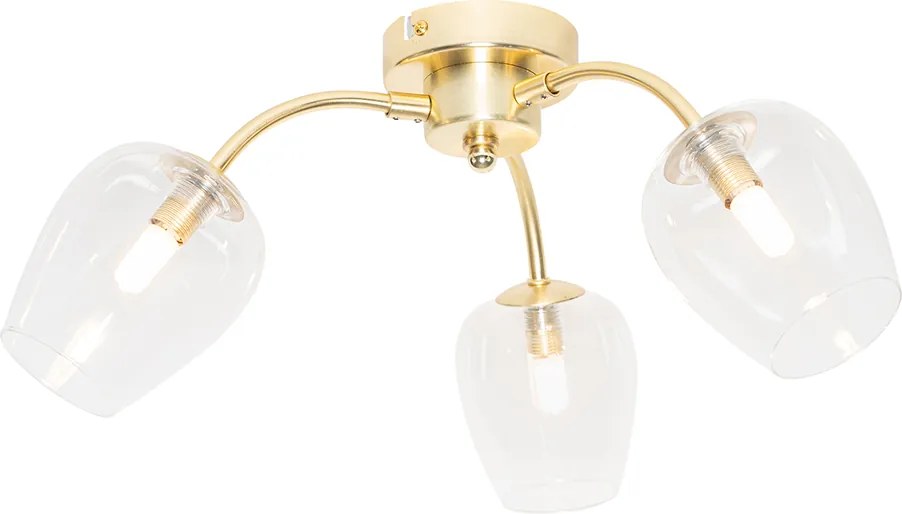 Klasyczny plafon złoty ze szkłem 3-światła - Elien