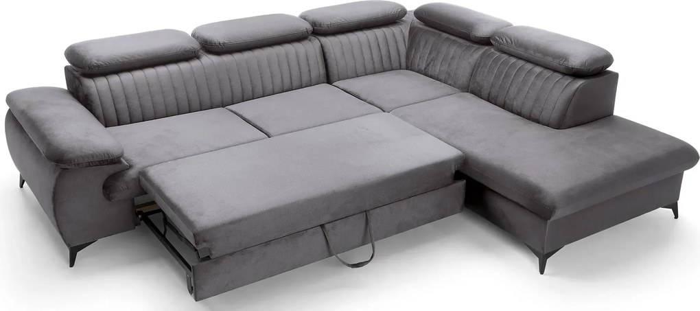 Grafitowy narożnik z funkcją spania P1-G64