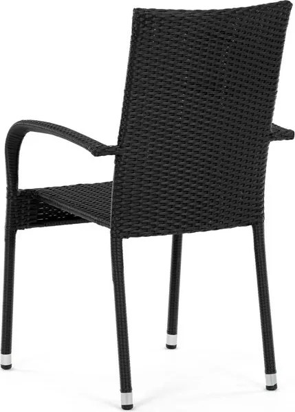 Autronic Krzesło ogrodowe, metal, polyratan, czarny, A ZC-S2113 BK