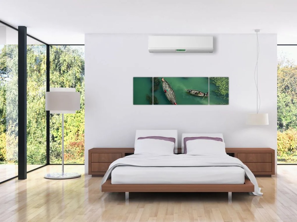 Obraz - Rybacy na rzece (170x50 cm)