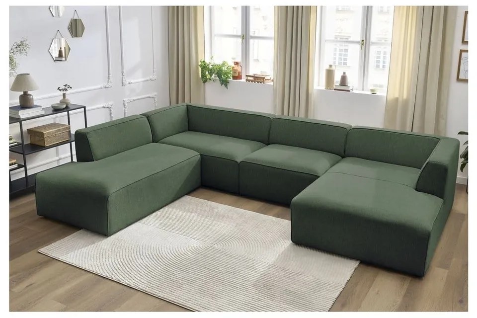 Zielony narożnik modułowy (lewostronny/w kształcie litery U) Megeve – Bobochic Paris