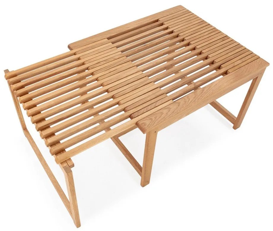 Stolik z litego drewna dębowego w naturalnym kolorze 60x70 cm Unai – MOME