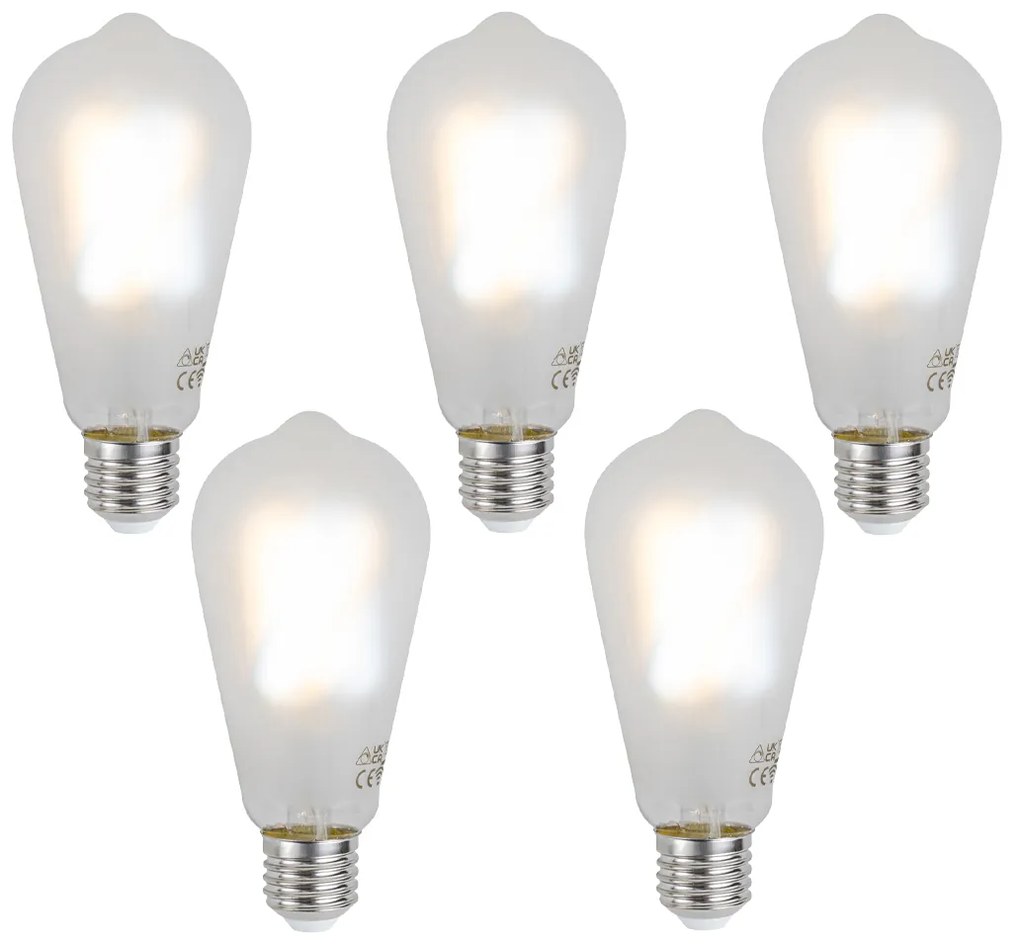 Zestaw 5 Inteligentne ściemnialne żarówki LED E27 ST64 matowe 7W 806 lm 2700-6500K