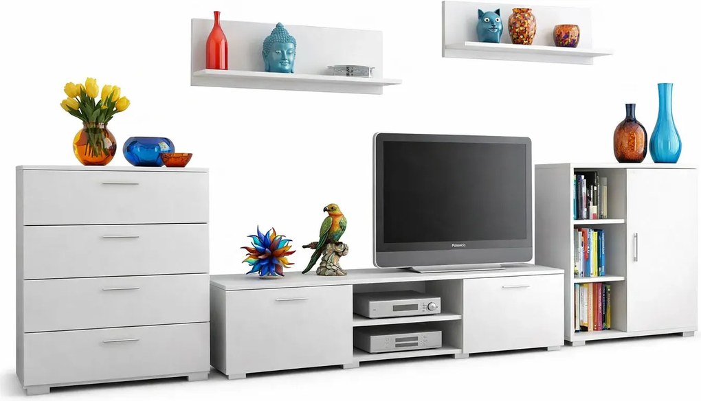 Meblościanka Komplet Biały Mebli Do Salonu S5-B03