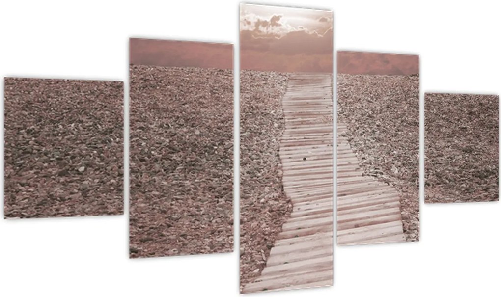 Obraz - Plaża żwirowa (125x70 cm)