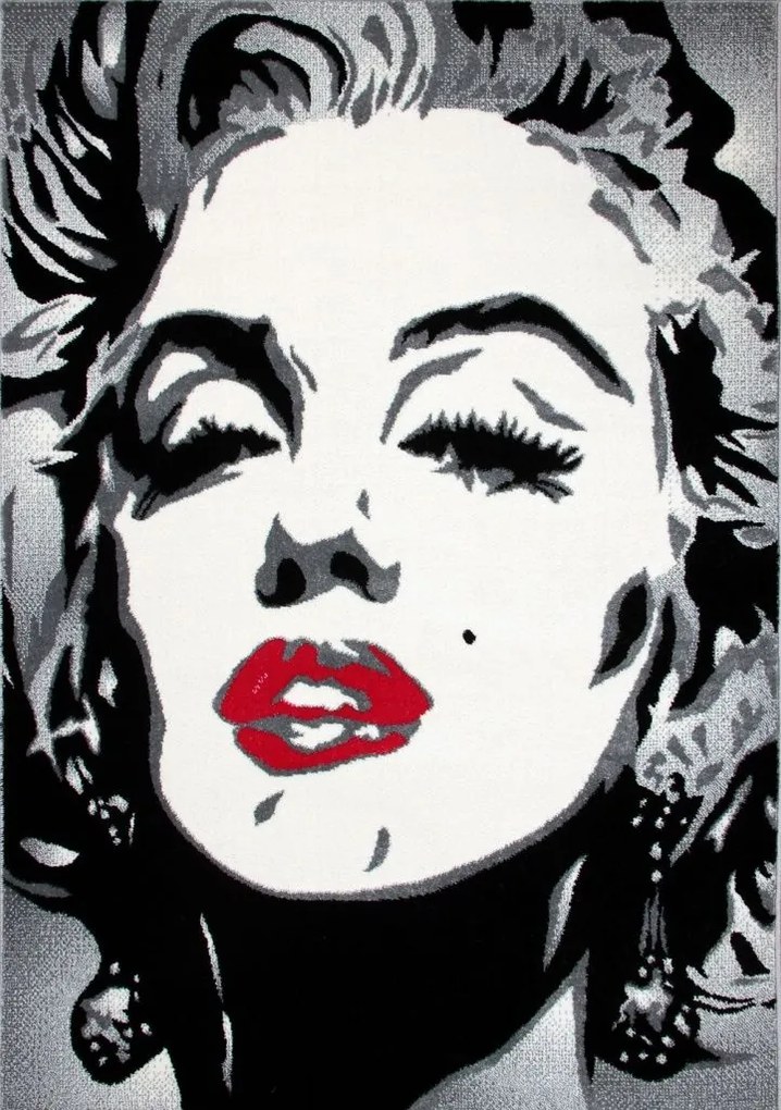 Dywan Koloreo Tattoo Marilyn biały 120x170 Prostokąt