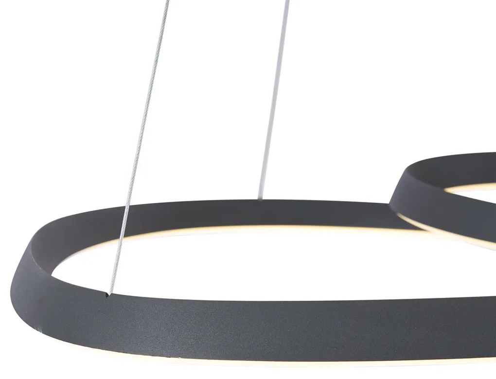 Skandynawska lampa wisząca czarna 72 cm z LED z 3-stopniową regulacją ściemniania - CircuitSkandynawski Oswietlenie wewnetrzne