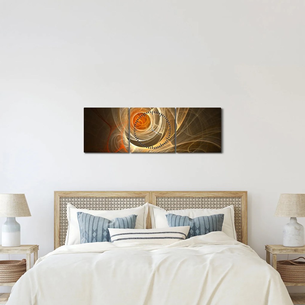 Obraz abstrakcji (z zegarem) (90x30 cm)