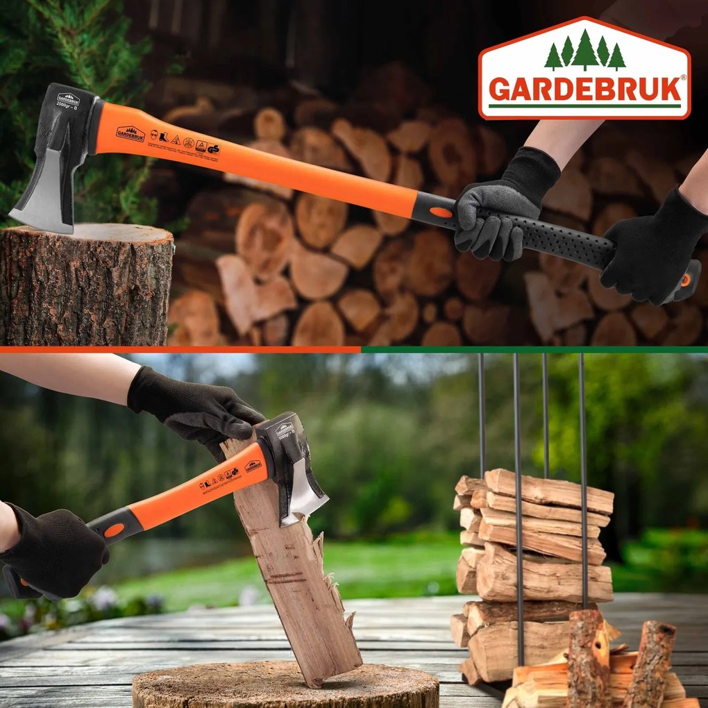 Zestaw siekier TOMS, siekiera i rozłupywacz, 2 sztuki, czarna/pomarańczowa Gardebruk