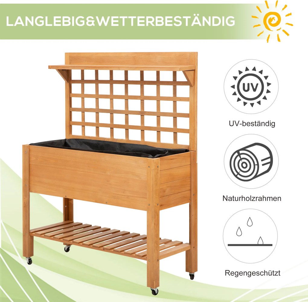 Outsunny podwyższona grządka stół do przesadzania stół do kwiatów stół ogrodniczy szklarnia balkon ogród