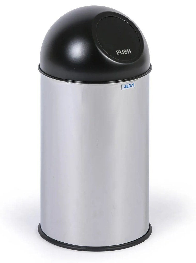 Kosz na śmieci ze stali nierdzewnej, 20 L, samozamykającą pokrywą, nierdzewny błyszczący