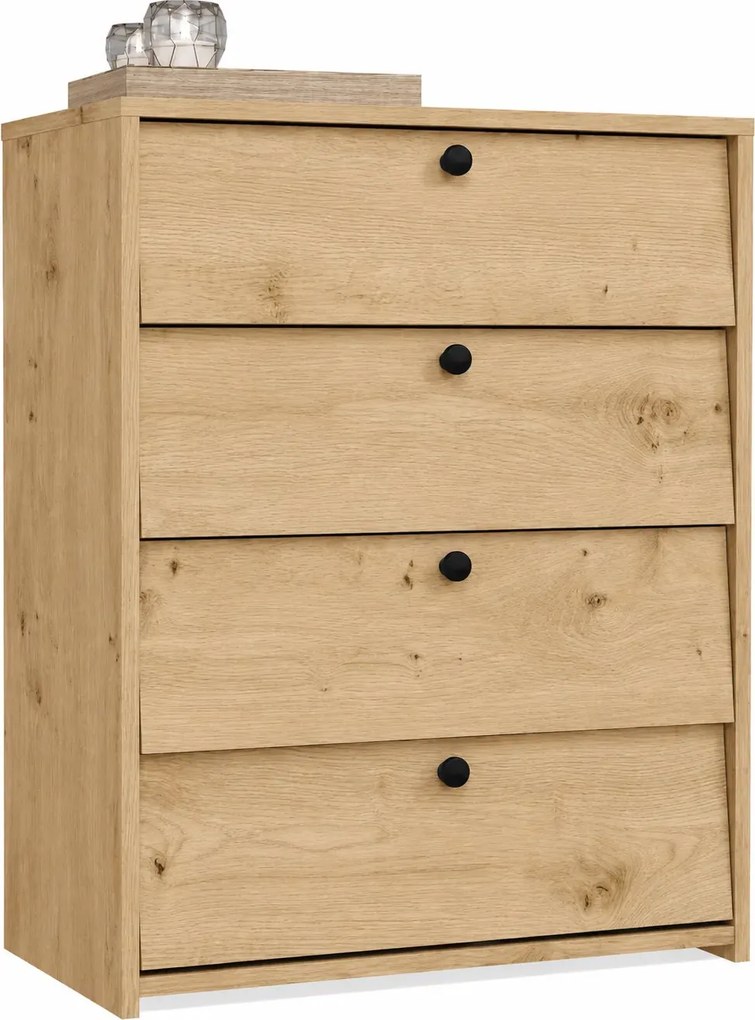 Czteropoziomowa uchylna szafka na obuwie dąb artisan L5-Z02