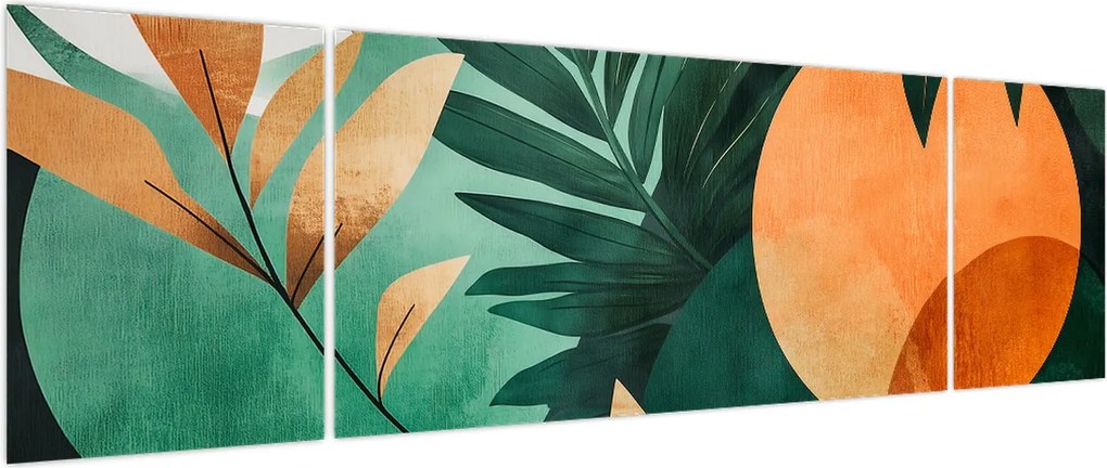 Obraz - Geometryczne motywy naturalne (170x50 cm)