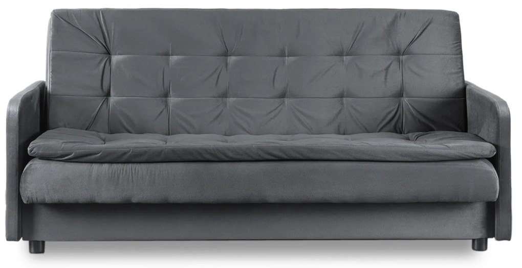Sofa z Funkcją Spania STELLA Rozkładana Wersalka Dwuosobowa Szara Nowoczesna do Salonu