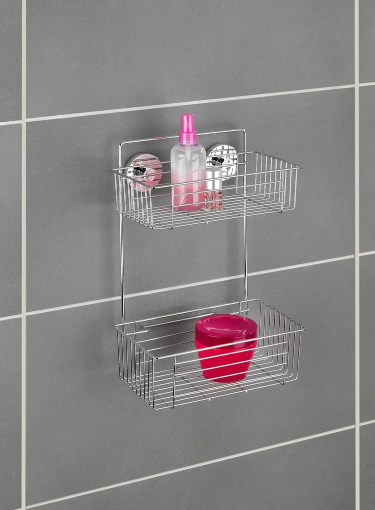 Półka łazienkowa BARI pod prysznic, Vacuum-Loc - 2 poziomy, WENKO