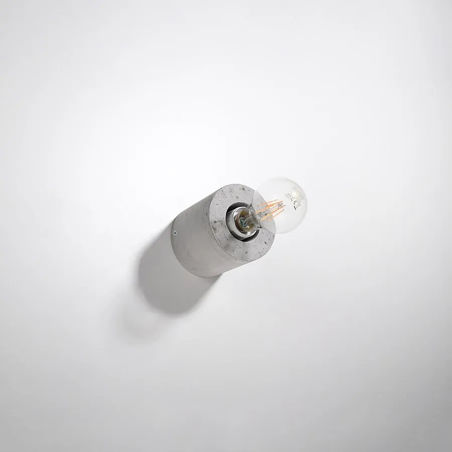 Kinkiety industrialny Nalvado, beton - 1 źródło światła 4000K - L.10 x H.10 cm - szary