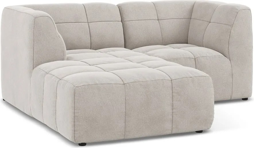 Beżowy aksamitny narożnik (lewostronny/z szezlongiem) Aloha – Makamii