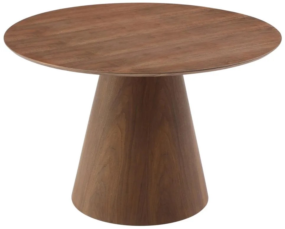 Stół do jadalni okrągły dla 4 osób z MDF - Naturalny ciemny - ANTALIZA