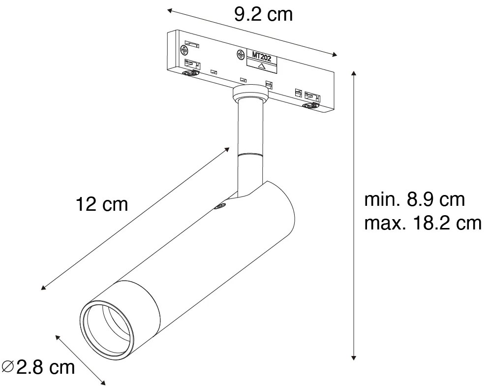 Nowoczesny reflektor Slimline Uzzy w kolorze beżowym i białym do systemu szynowego jednofazowego Nowoczesny Oswietlenie wewnetrzne