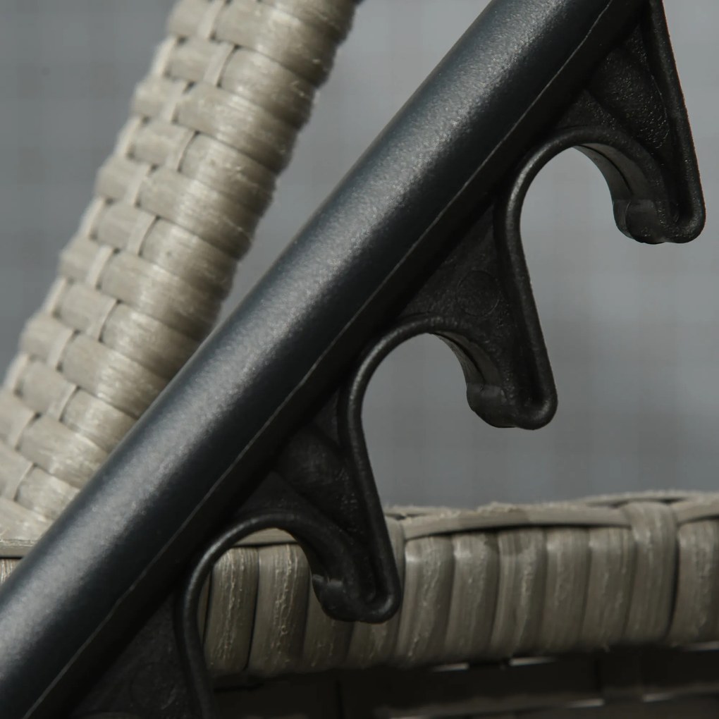 Outsunny Zestaw leżaków ogrodowych z technorattanu ze stolikiem, meble ogrodowe z poduszkami, 4 kolory