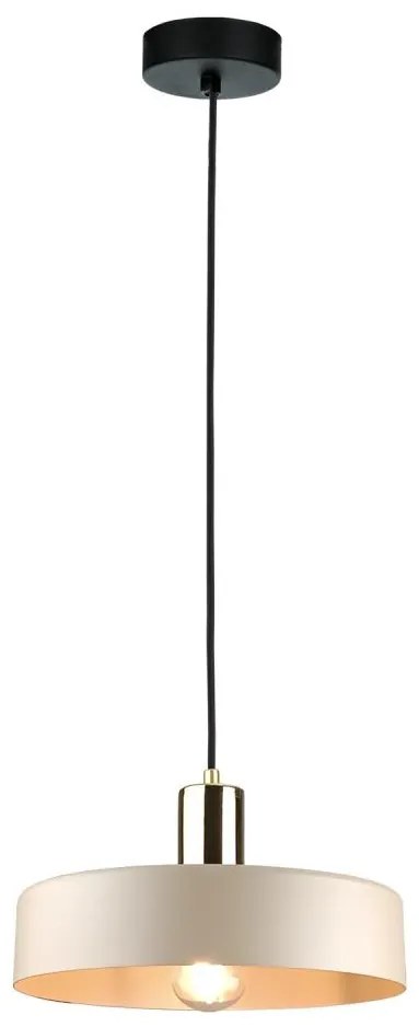 Lampa wisząca LATTE 1xE27/60W/230V beż/czarny/błyszczący chrom