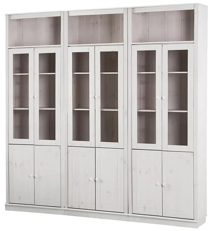 Biała witryna z litego drewna sosnowego 518x223 cm Anita – Støraa