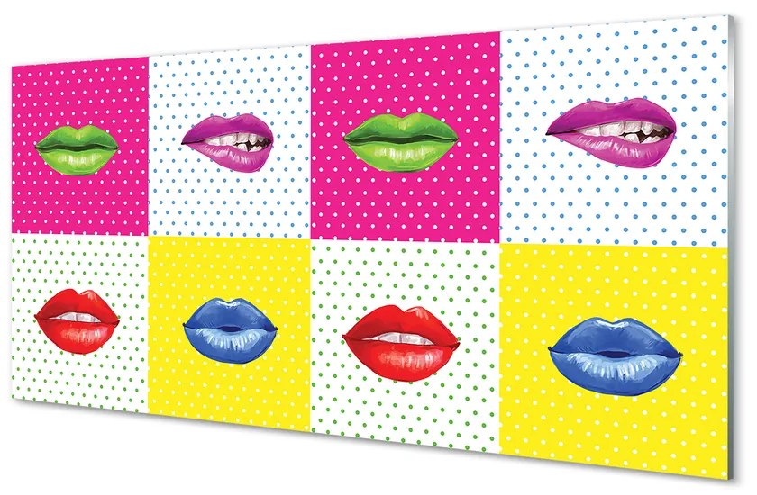 Panel szklany do Kuchni Kolorowe Usta
