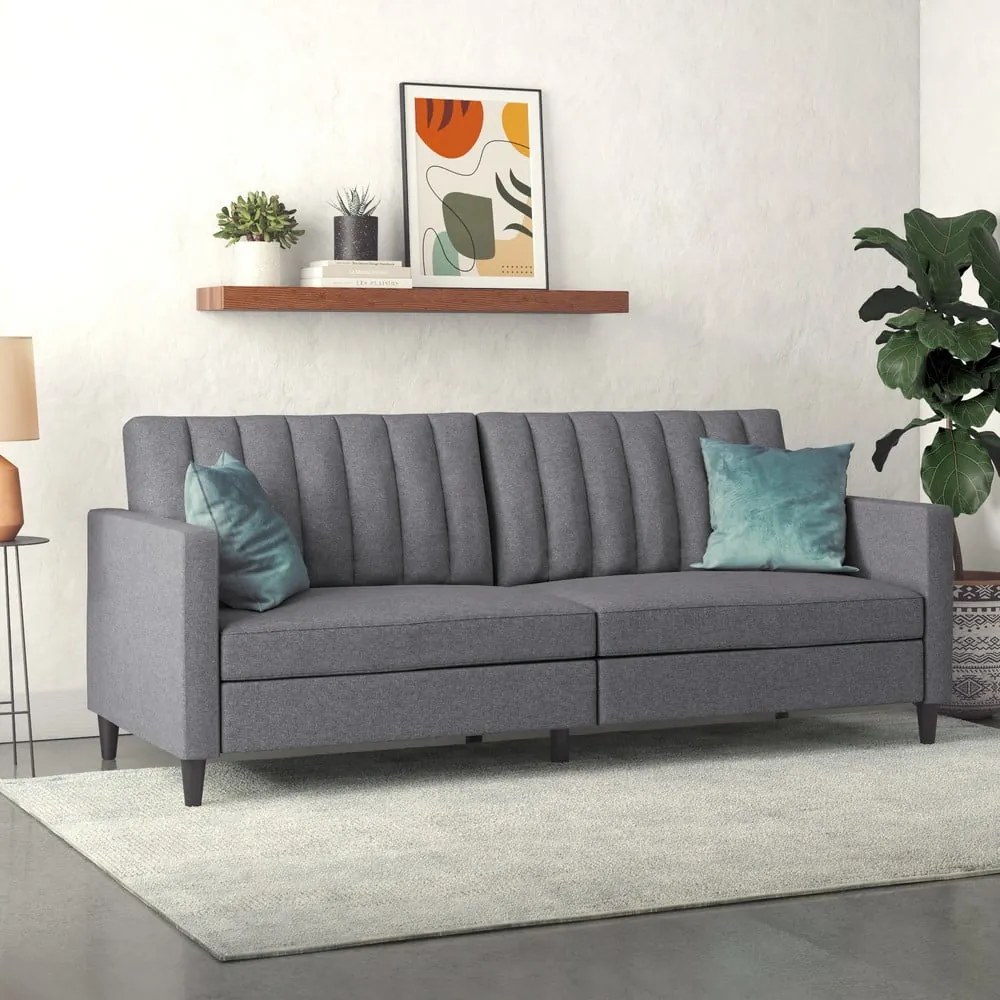 Szara rozkładana sofa 86 cm Celine – Støraa