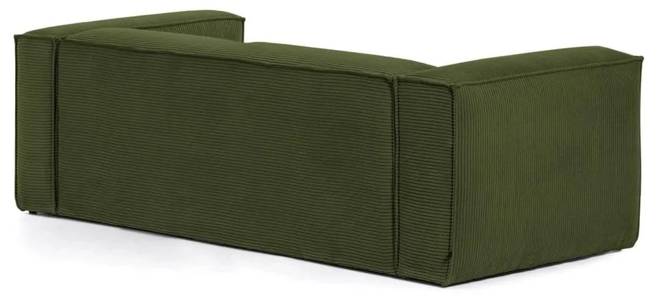 Zielona sztruksowa sofa 240 cm Blok – Kave Home