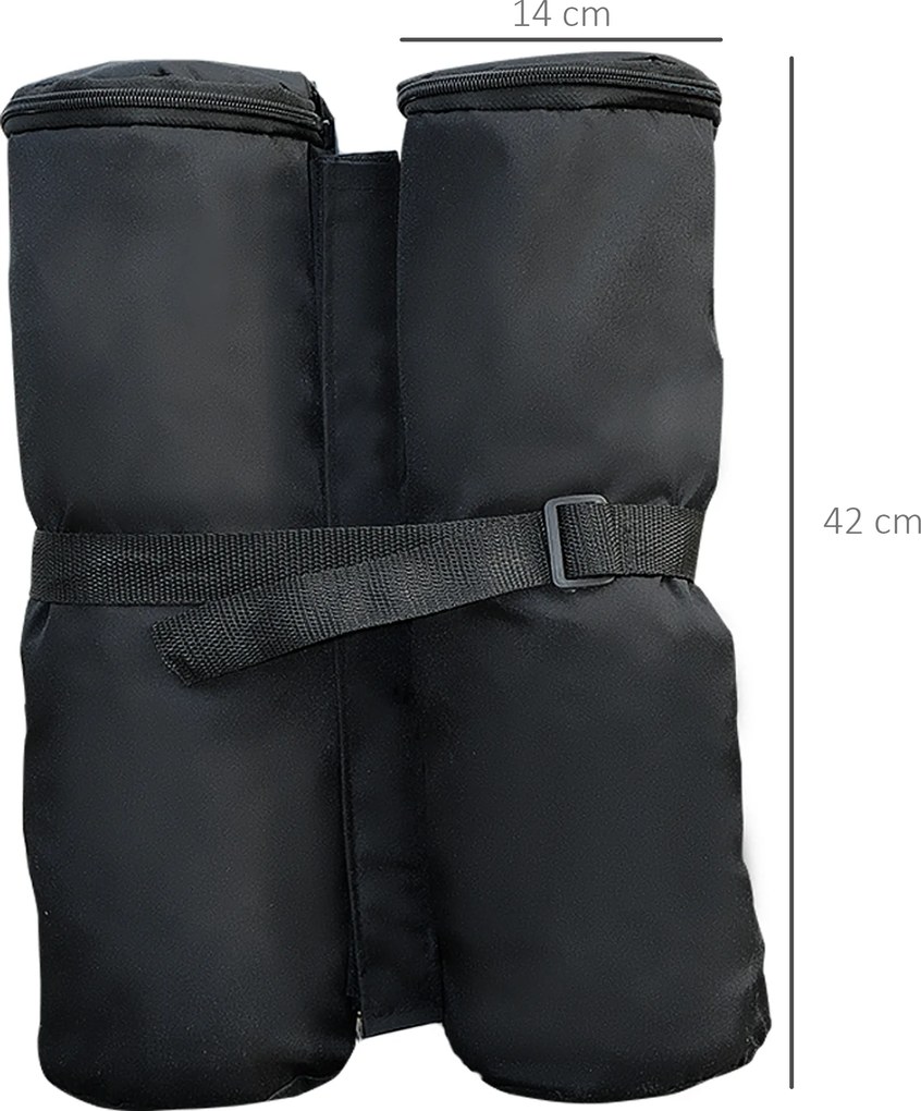 Outsunny ciężarki do stabilizacji namiotu imprezowego czarne składane pawilony zestaw 4 sztuki | Aosom PL