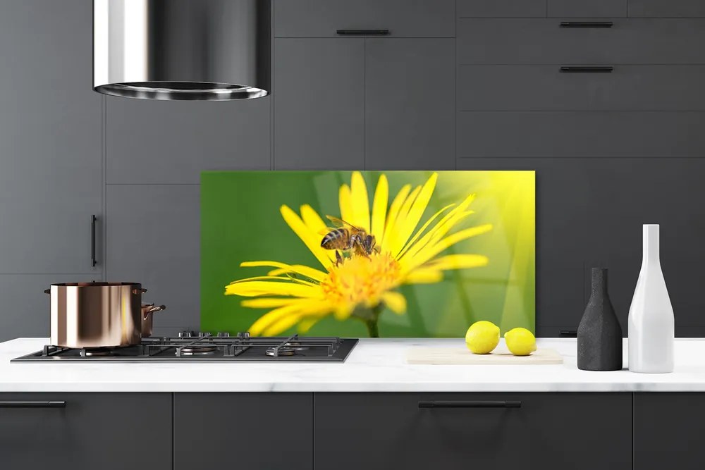 Dekor Szklany do Kuchni Pracowita Pszczoła na Kwiatku