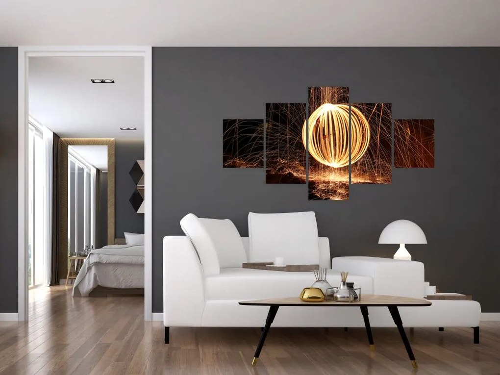 Obraz świecących kul (125x70 cm)