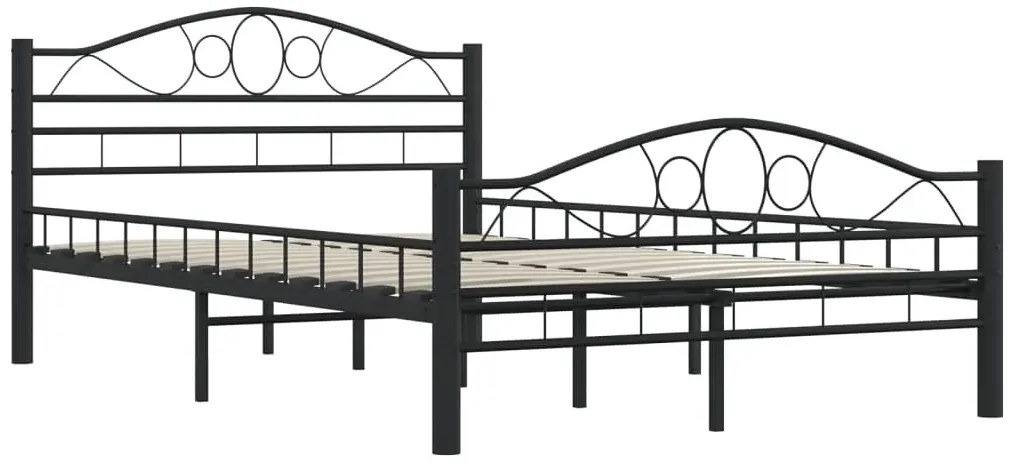 Czarne Metalowe Łóżko Pojedyncze 120X200 Cm K8-W30