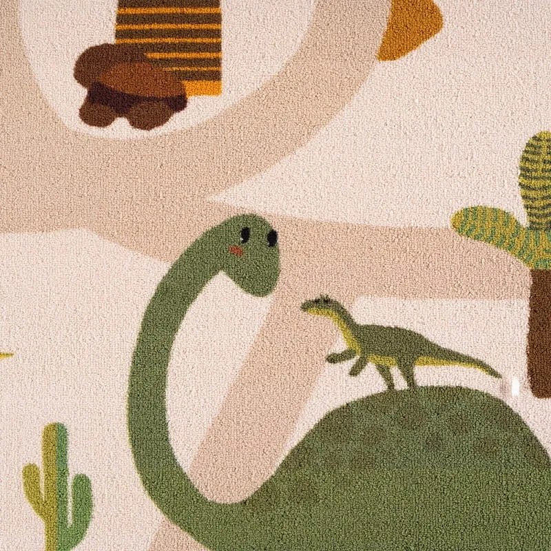 Dywan dziecięcy Coco Dinozaury beżowe 200 cm x 290 cm