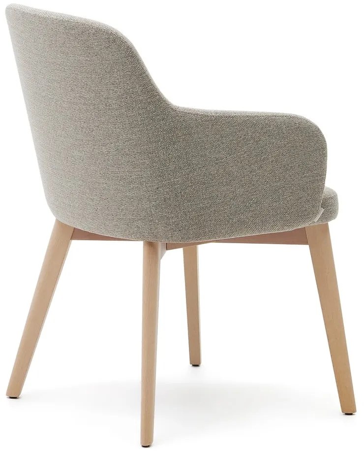 Beżowy tapicerowany fotel jadalniany z podłokietnikami Nelida – Kave Home