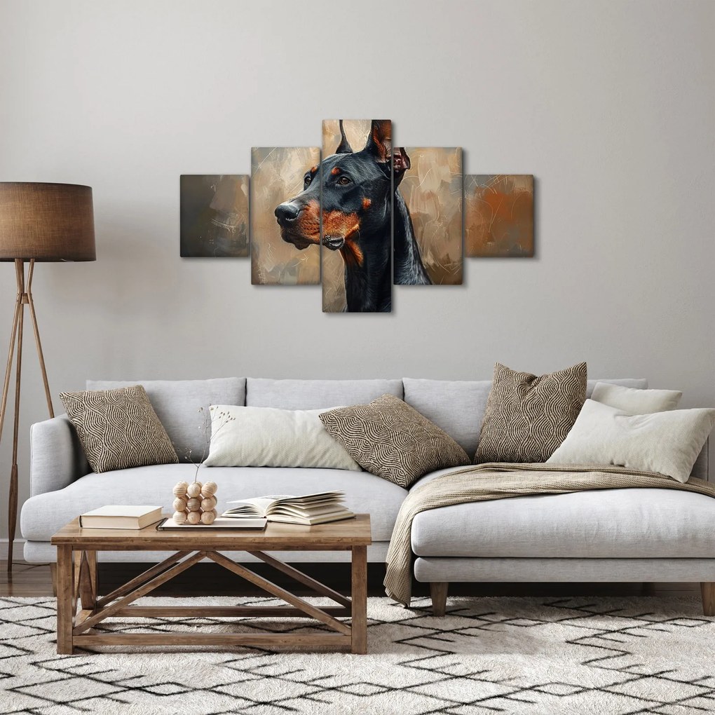 Obraz - Portret Dobrmana (125x70 cm)