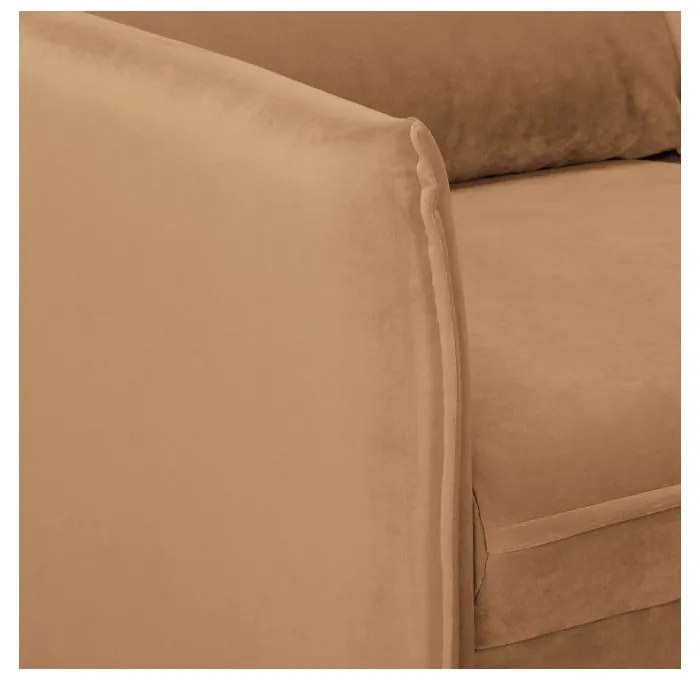 Brązowa aksamitna sofa 138 cm Juli – Ropez