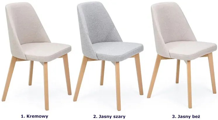 Jasnoszare krzesło drewniane do stołu dąb artisan - Fima 8X