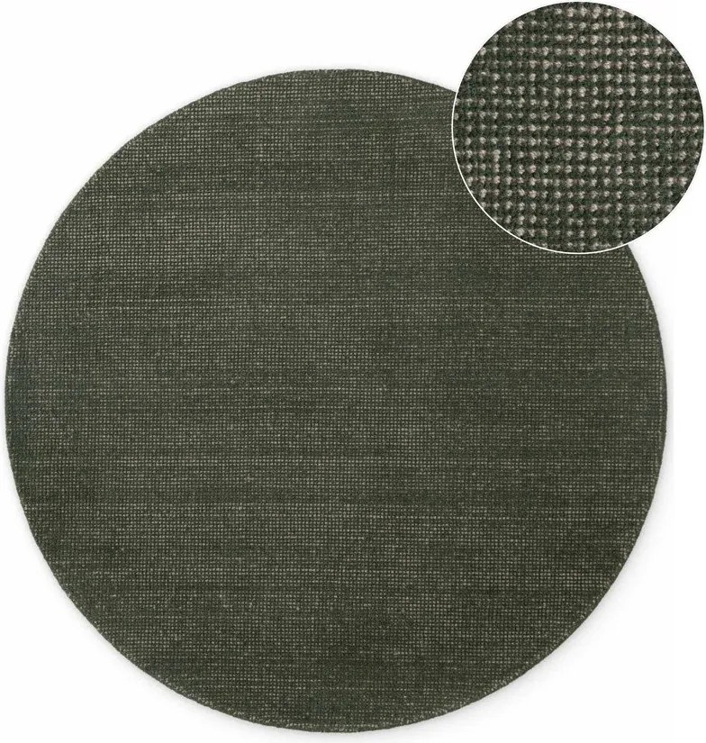 Ciemnozielony wełniany okrągły dywan tkany ręcznie ø 160 cm Greenwich – Ted Baker