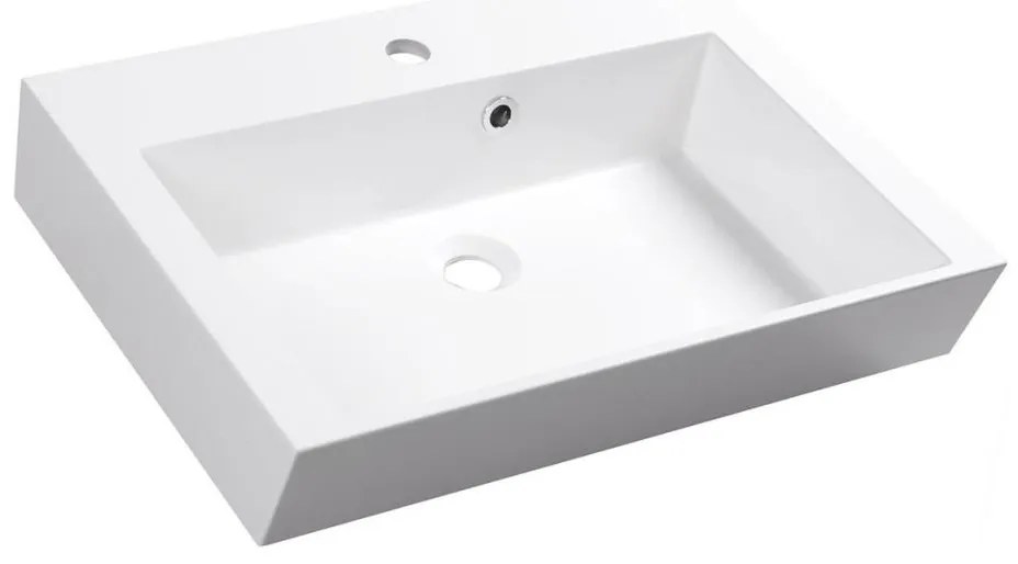 Sapho - Umywalka nablatowa ORINOKO 60x45 cm marmur/biały