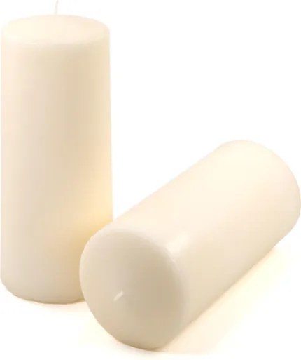 Świece bezzapachowe kremowe 2 szt. 25x10 cm, 180h, dekoracja