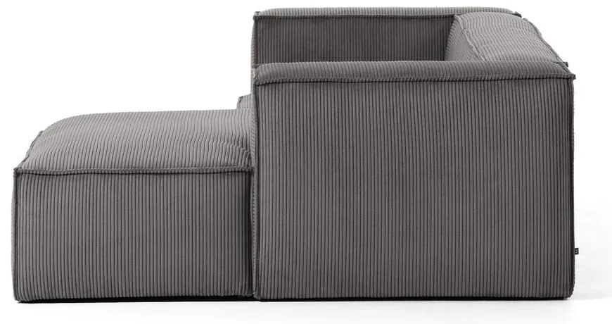 Szary sztruksowy narożnik (prawostronny) Blok – Kave Home