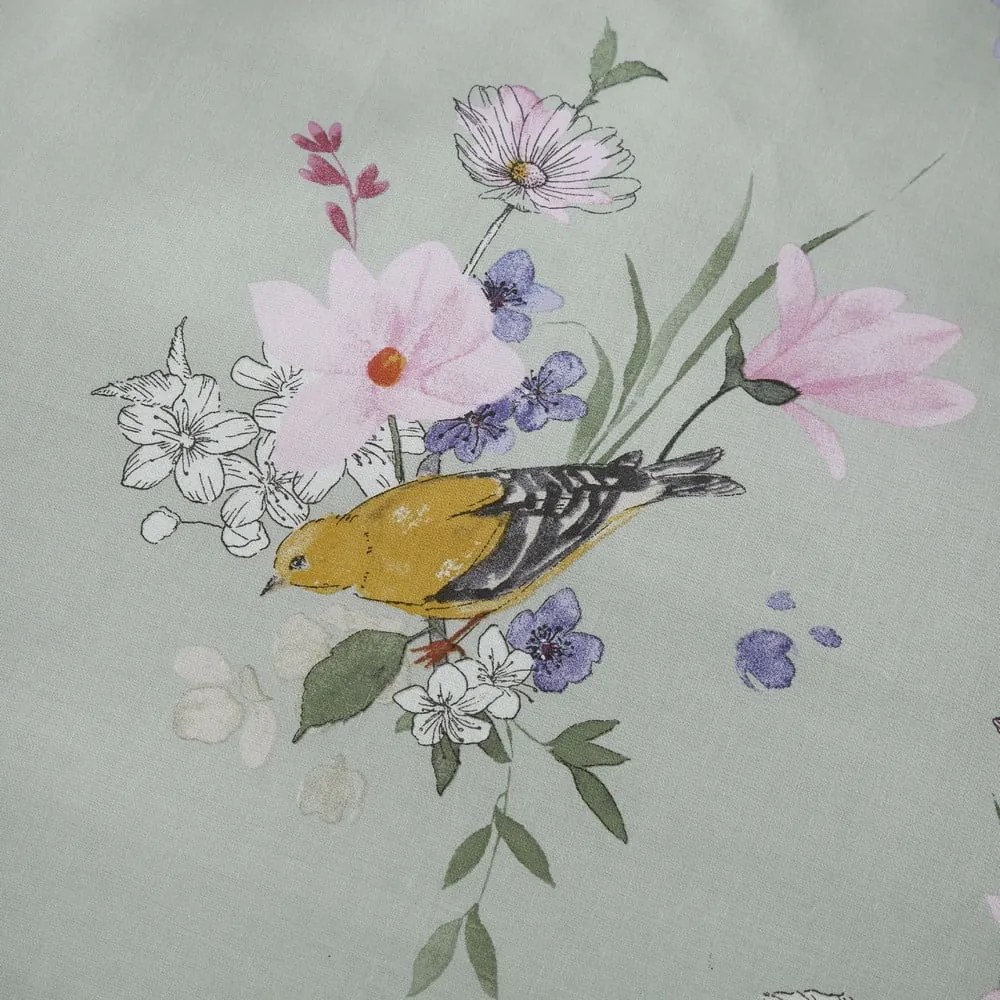 Jasnozielona pościel dwuosobowa 200x200 cm Songbird – Catherine Lansfield