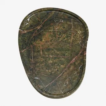 Taca Dekoracyjna Z Marmuru Orivando Zielony Marmur Forest & ↔︎ 35 Cm - Sklum